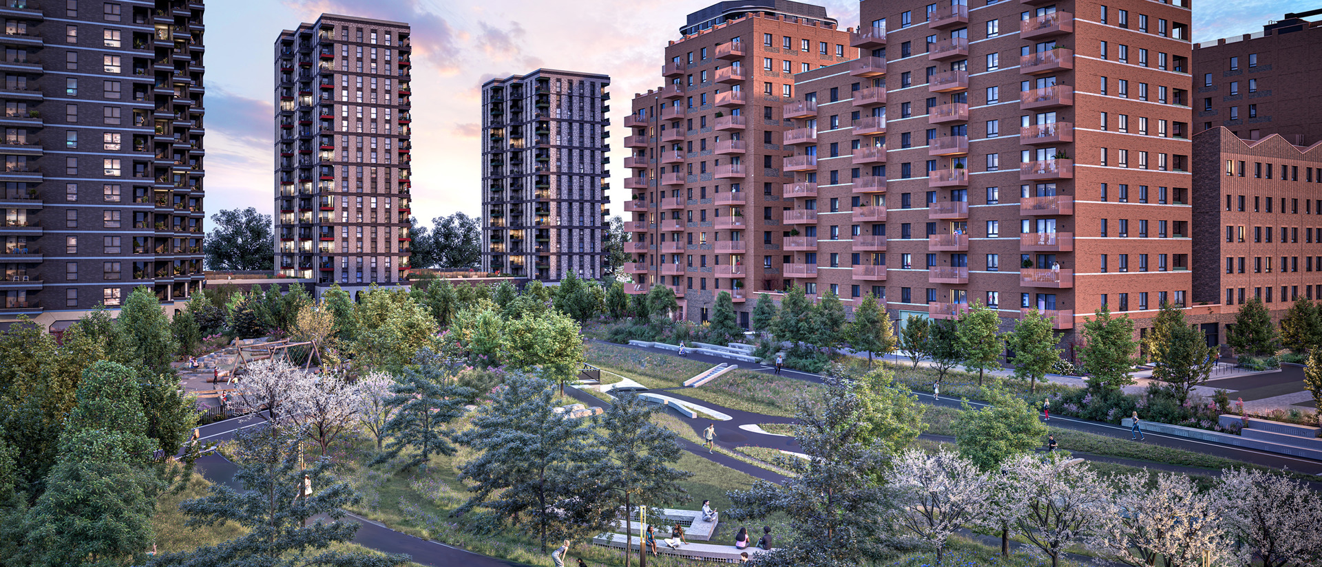 Dagenham Green External CGI - Urban Park