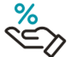 A graphic of a hand and a percent sign
