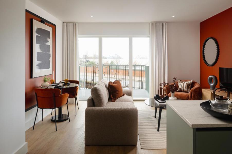 Living room of One Clapham show home