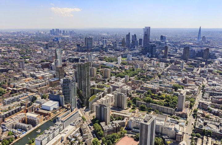 Overhead view of London
