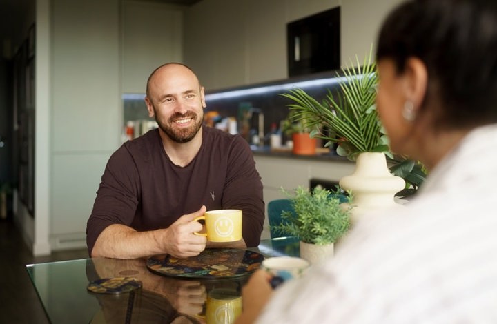 Robert homeowner in kitchen of Shared Ownership property