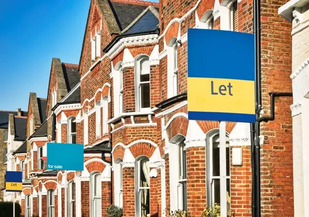 Row of houses for sale 